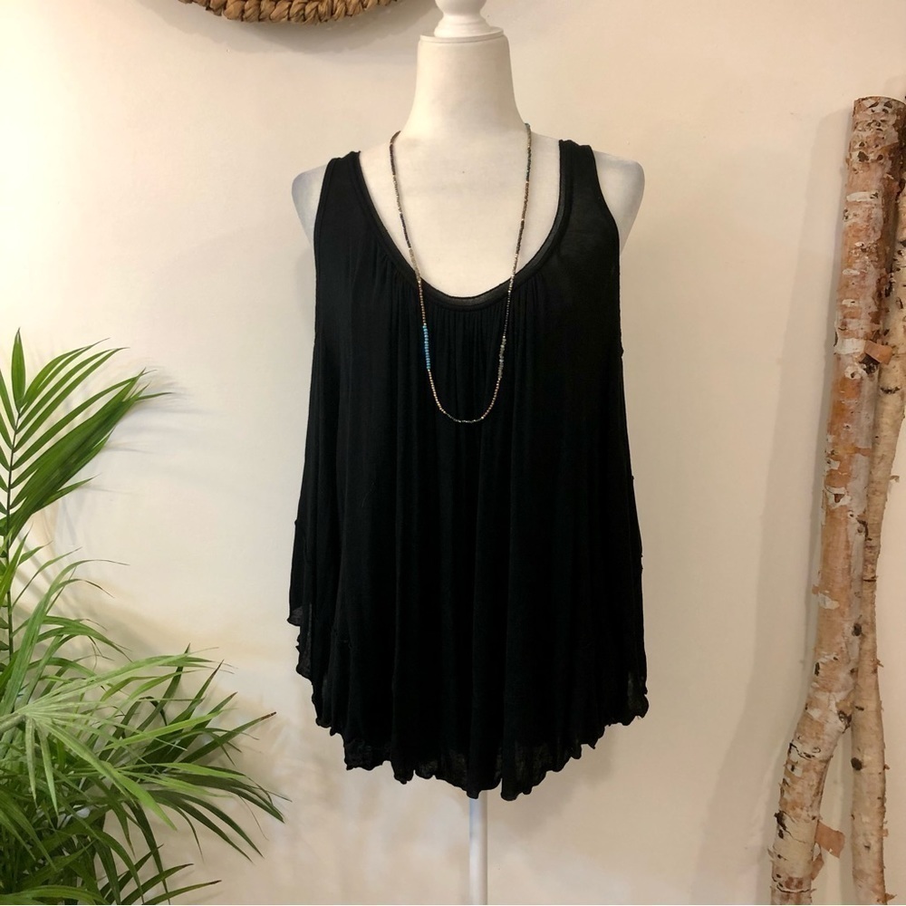 Free People Chloe Cold Shoulder Black Top - Picture 3 of 14